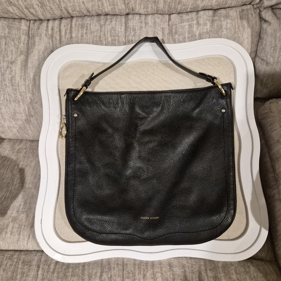 Rebecca Minkoff Leather Shoulder Bag Medium Black - Picture 1 of 11